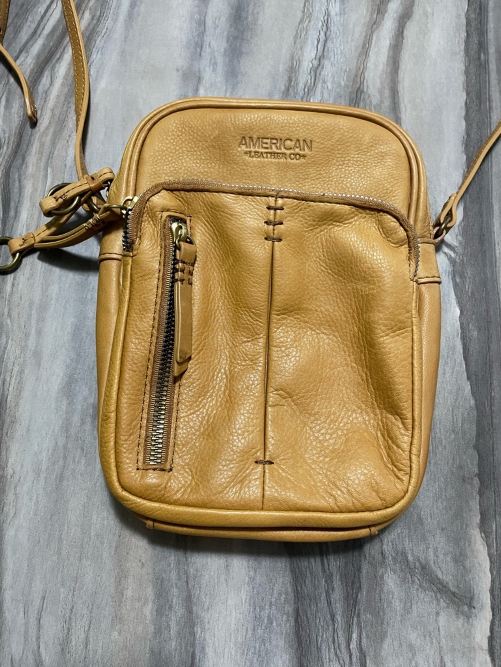 American Leather Co Tan Leather Crossbody Bag
